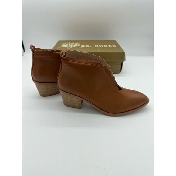 GC Shoes Maris Cut-Out Ankle Boot Women's Shoes, Cognac, Size 9 - Picture 9 of 11